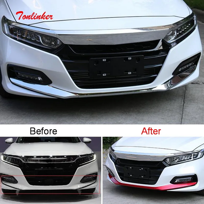 Tonlinker внешний передний бампер крышка наклейка для HONDA ACCORD 2018 19 стайлинга