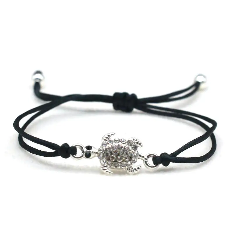 Style 4 Lucky Красная Нить Плетеный веревочный браслет серебряный цвет инкрустация в виде черепахи со стразами черепаха браслеты амулеты для женщин ювелирные изделия - Окраска металла: Style 4