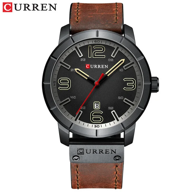 black yellow Мужские часы CURREN Мужские кварцевые наручные часы мужские часы лучший бренд класса люкс Reloj Hombres кожаные Наручные часы с календарем - Цвет: black yellow