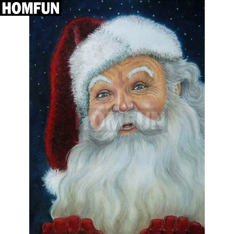 

Набор для алмазной вышивки «Санта Клаус» HOMFUN, картина из квадратных/круглых страз «сделай сам», вышивка крестиком, 5D стразы, декор A00217