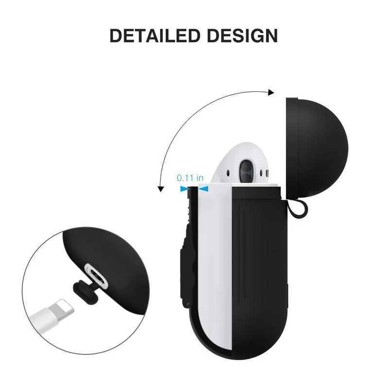 Милые Чехлы для наушников с мультяшным рисунком Apple Airpods мягкий силиконовый чехол