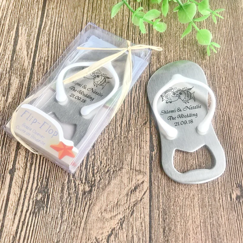 

(150pcs/Lot)FREE SHIPPING+Personalized Flip-flop Bottle Opener Kitchen Party Return Gift Printing LOGO Slipper Beer Top Openers