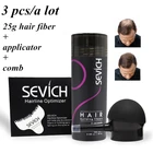 Sevich комплект из 3 предметов, 25 г, кератиновая бутылочка для волос + аппликатор + расческа для наращивания волос, 10 цветов