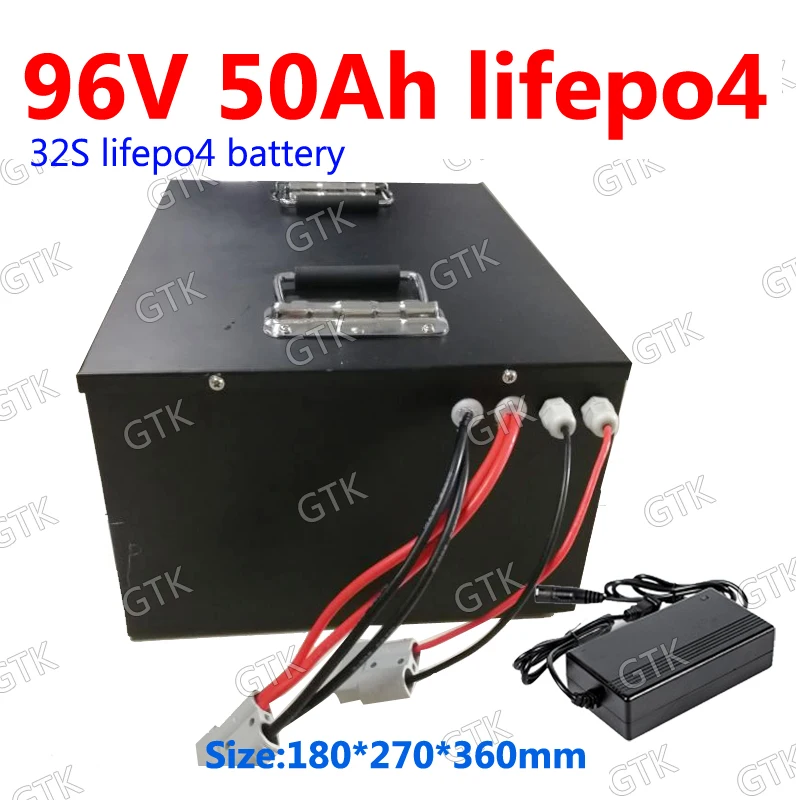 GTK литиевая батарея 96v 50Ah Lifepo4 BMS 32S 102V для AGV инвертора автомобиля скутера