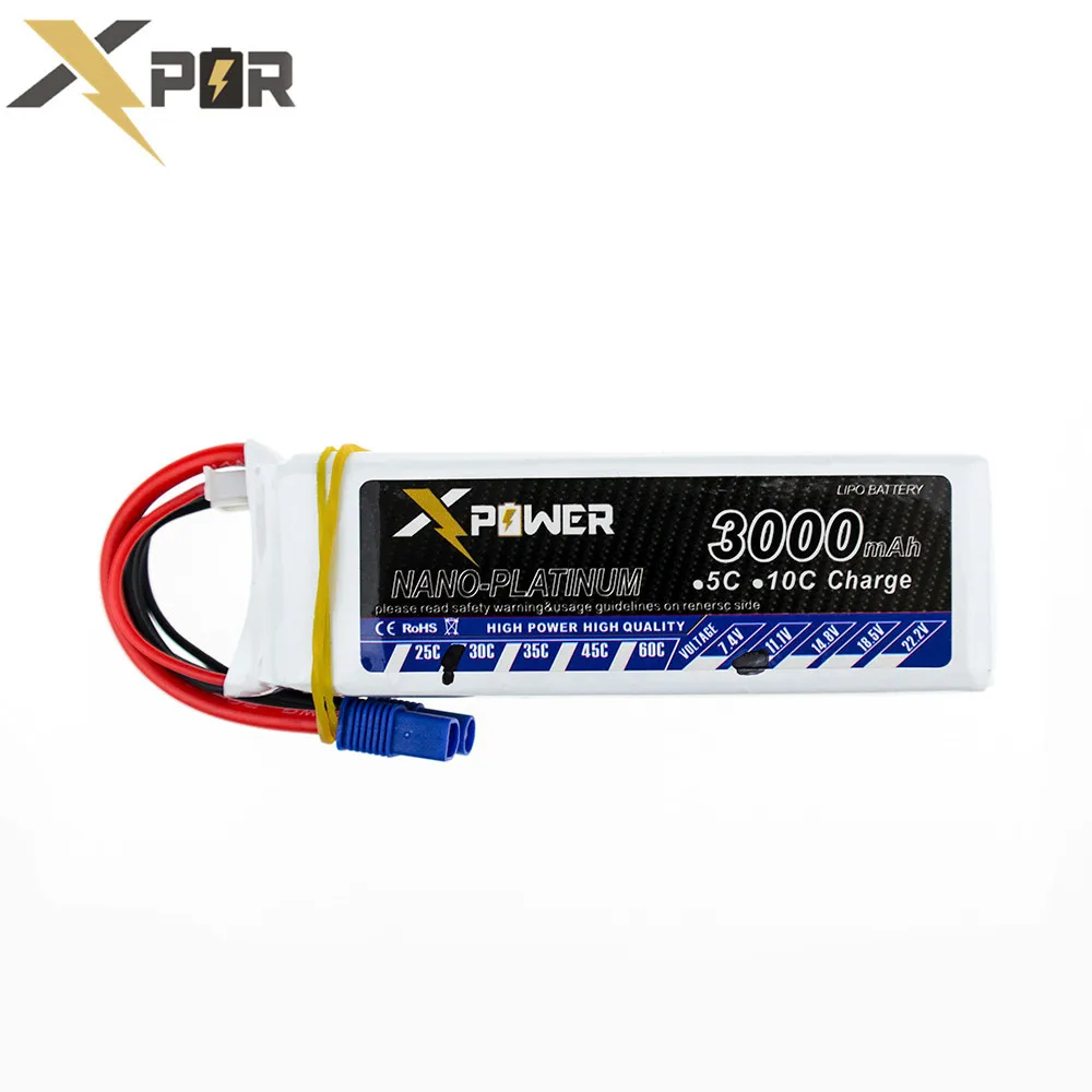 11 1 В 3S 3000 мАч батарея 30C max 35C EC3 XT60 T EC5 разъем Xpower литиевый для Trex 500 RC вертолет