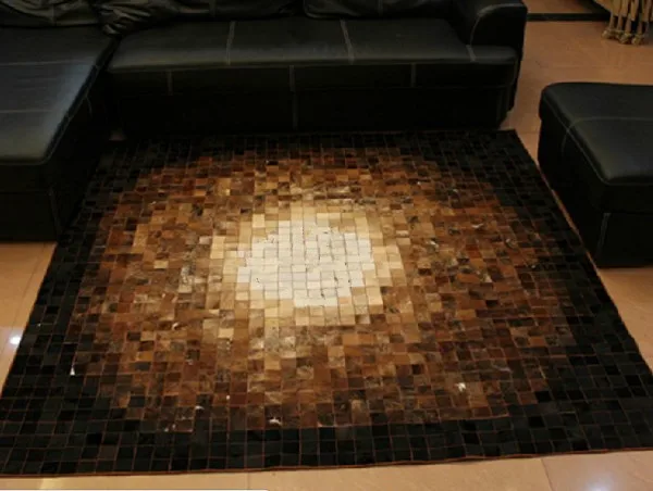 

Fashionable art carpet 100% natural genuine cowhide leather persian carpet