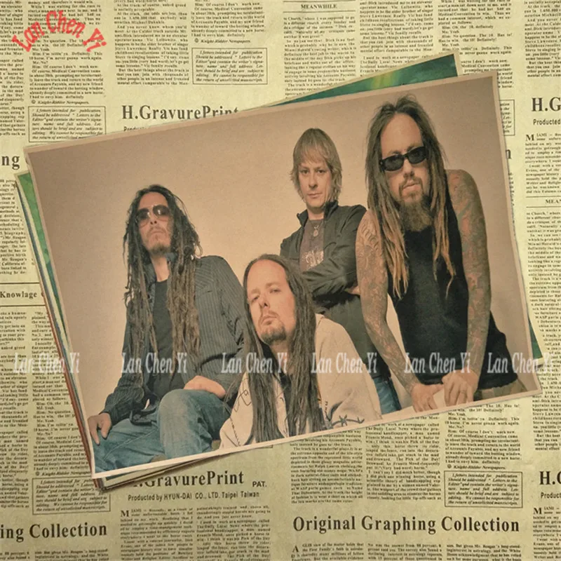 Korn Рок-Группа Музыка крафт-бумага плакат Винтаж Высокое качество печати рисунок ядро декоративная живопись