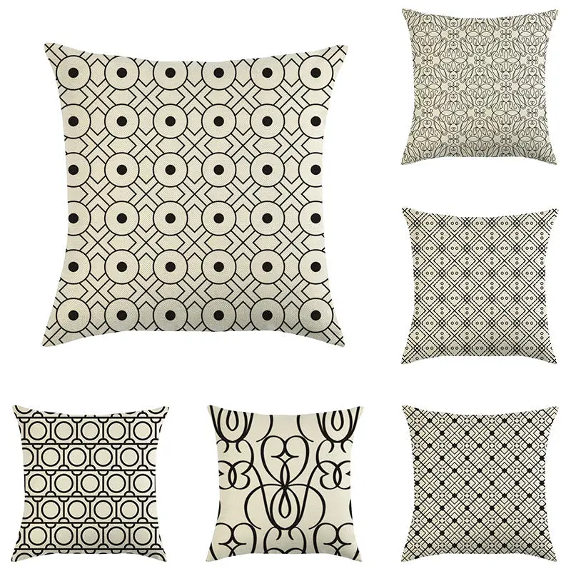 45 см * светильник черные линии геометрический дизайн льняные/Хлопковые наволочки
