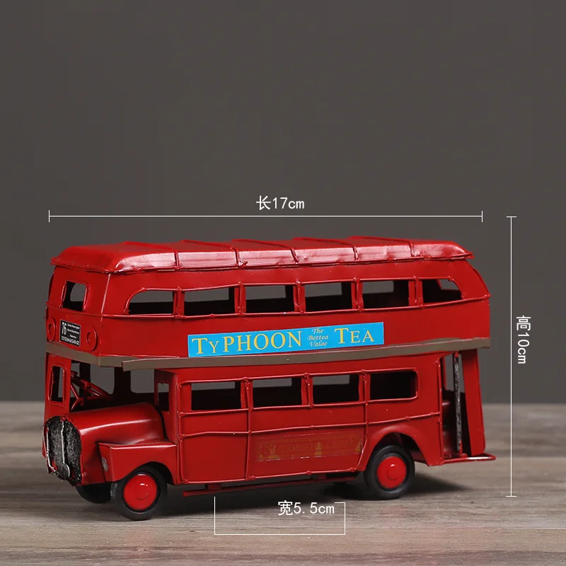 Винтажный автобус в стиле ретро Лондона двухслойная железная модель автомобиля