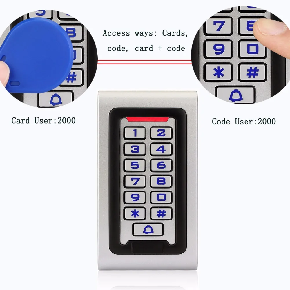 RFID Клавиатура контроля доступа водонепроницаемый IP68 металлический чехол 125 кГц ID однодверный Автономный контроль доступа Wiegand 26 Бит I/O F1215D
