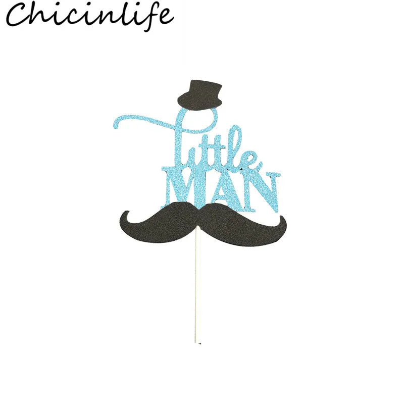 Chicinlife 1 шт. синие усы маленький человек торт Топпер мальчик С Днем Рождения