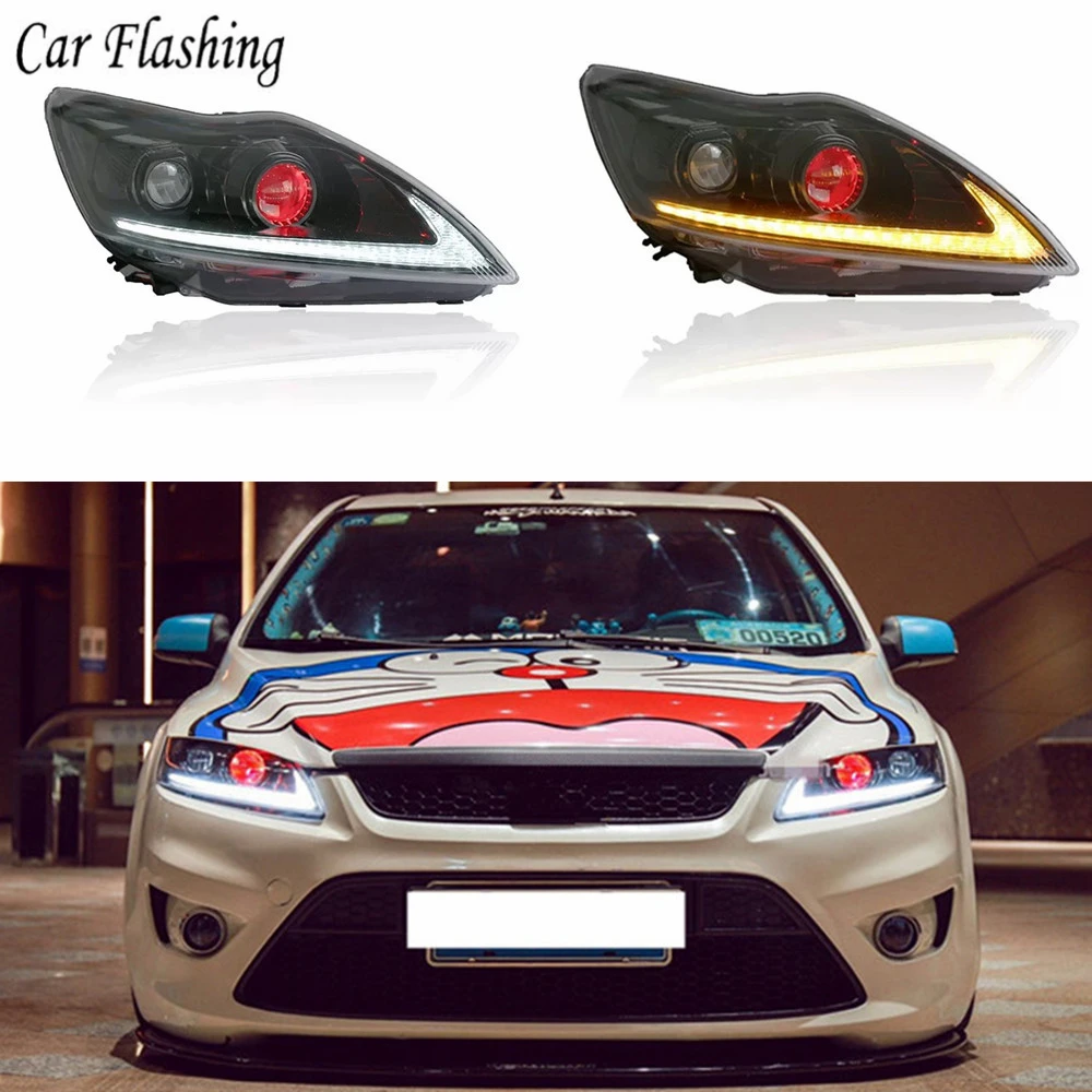 2 шт. светодиодный фары для Ford Focus 2009 2010 2011 автомобиля Ангельские Глазки ксенон HID
