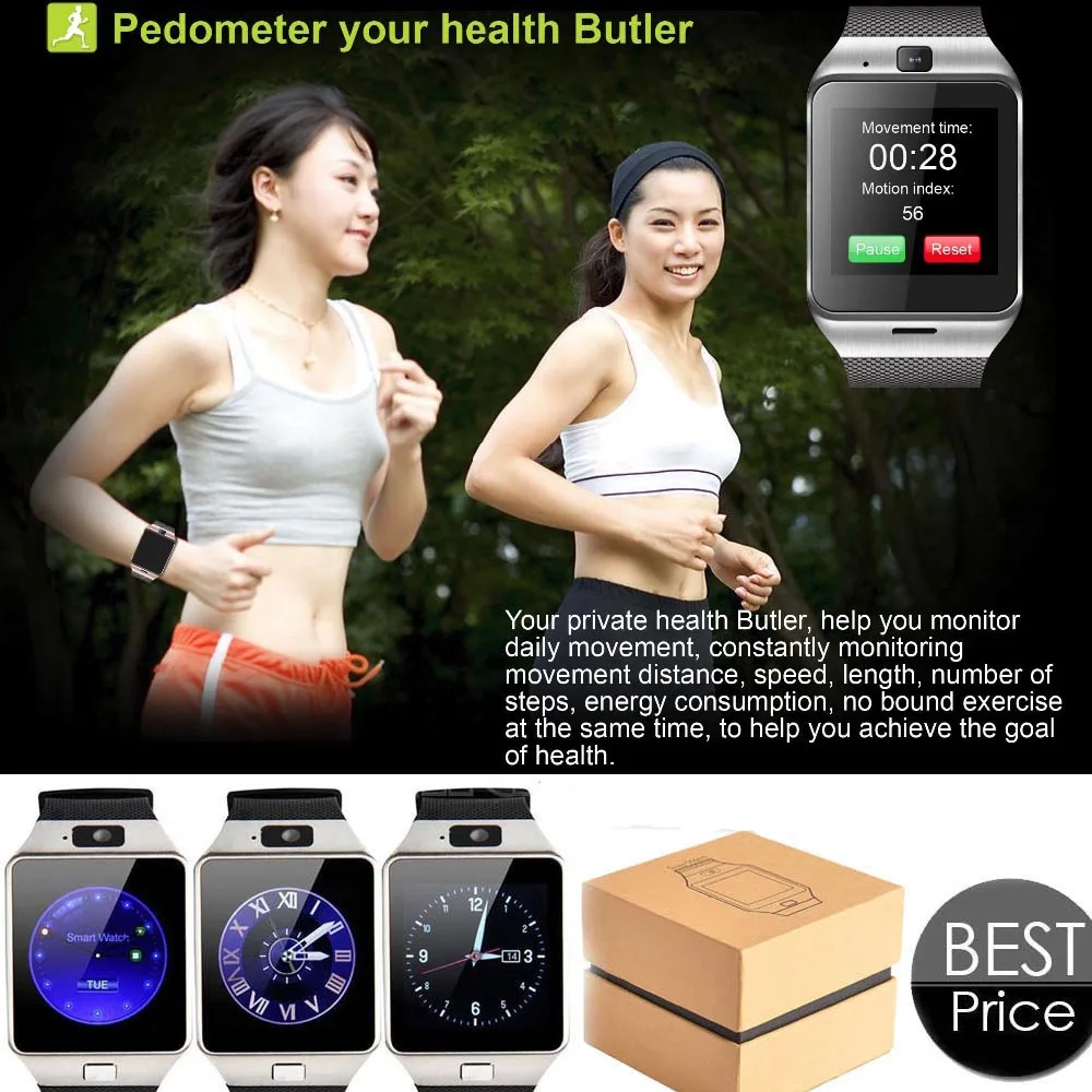 DZ09 Bluetooth мужские умные часы SIM будильник шагомер спортивные с камерой для Android/ios