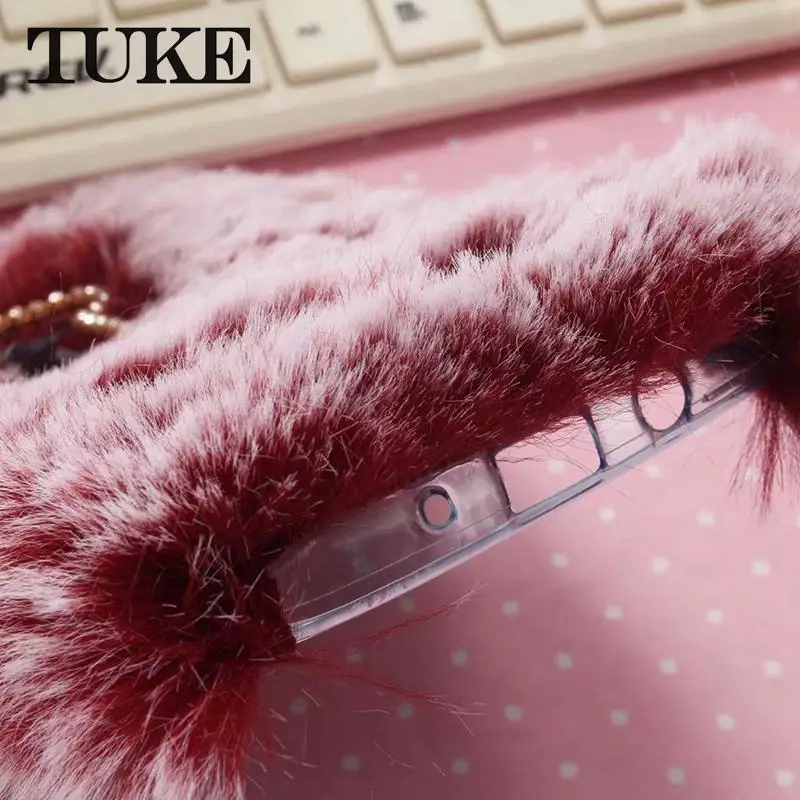 Пушистые плюшевые телефон Etui для LG LV3 LGLV3 чехол мягкий силиконовый задняя