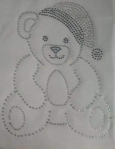 

2pcs/lot BEAR RHINESTONES hot fix rhinestone transfer motifs iron on crystal transfers design transfer on design patch