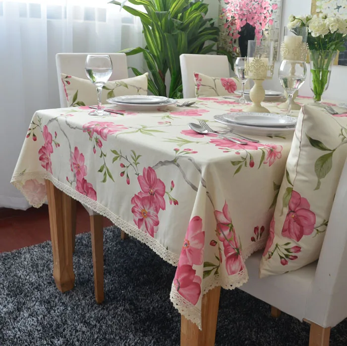 Простой садовый Хлопковый чехол для стола с цветочным принтом | Дом и сад