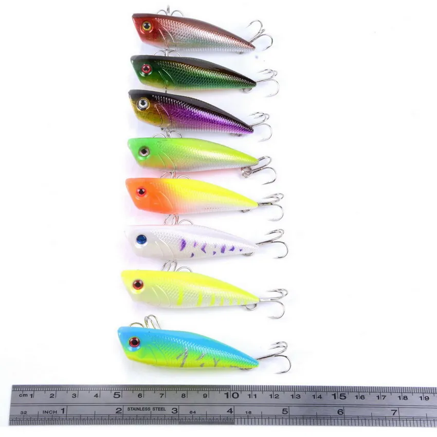 1 шт. рыболовные приманки 6 7 см 5 г Topwater Popper 8 цветов жесткая наживка снасти