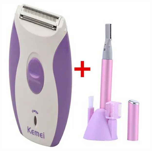 Shaver And Trimmer Kemei Депилятор Электрический Женский Для лица удаление волос Женский Леди бритвенный бритва эпилятор для лица тела Бикини депилятор депиляция - Цвет: Shaver And Trimmer