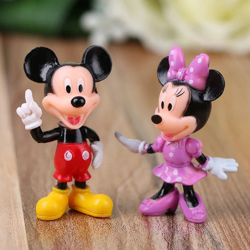 Экшн-фигурки Disney 6 шт./лот Микки Минни Дональд Дак Детская мультяшная игрушка