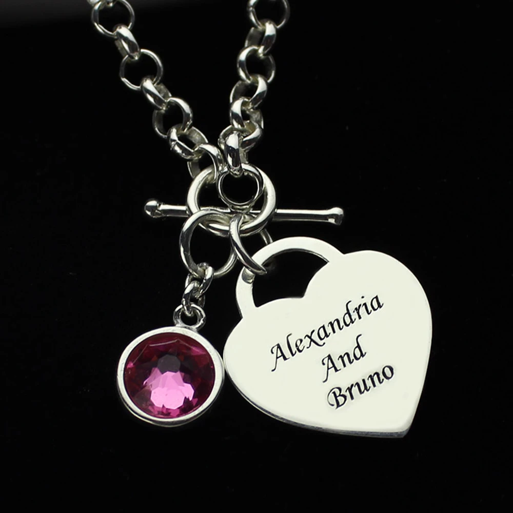 Оптовая продажа очаровательный браслет Sweey в форме сердца с камнем по месяцу