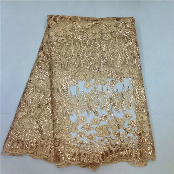 Африканский французский Кружево Ткань с блестками Высокое качество тюль 5 ярдов