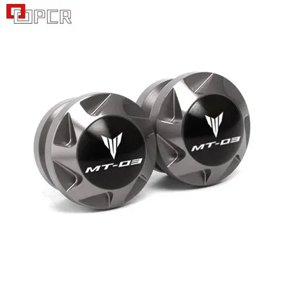 6 мм поворотники для трубных узлов ползунки для yamaha MT-03 MT03 MT 03 MT09 круглый год велосипед алюминиевая подвеска задней рамы ползунки - Цвет: M Titanium