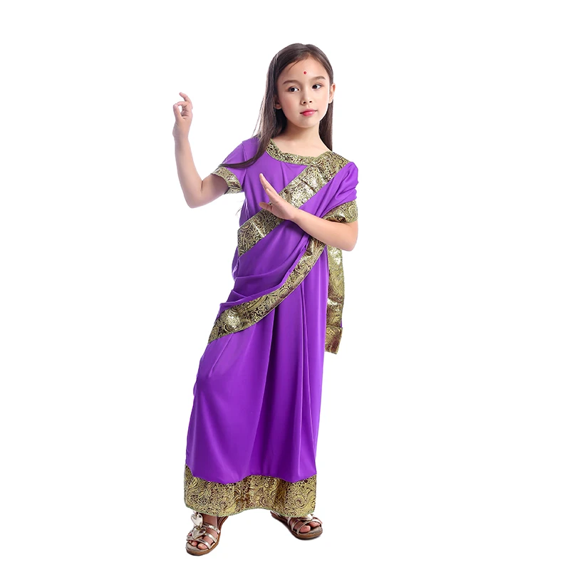 Indian Girls Dress-up Costume for Children - Nativity Bollywood Princess Fancy Dress for Glamorous Look image 2