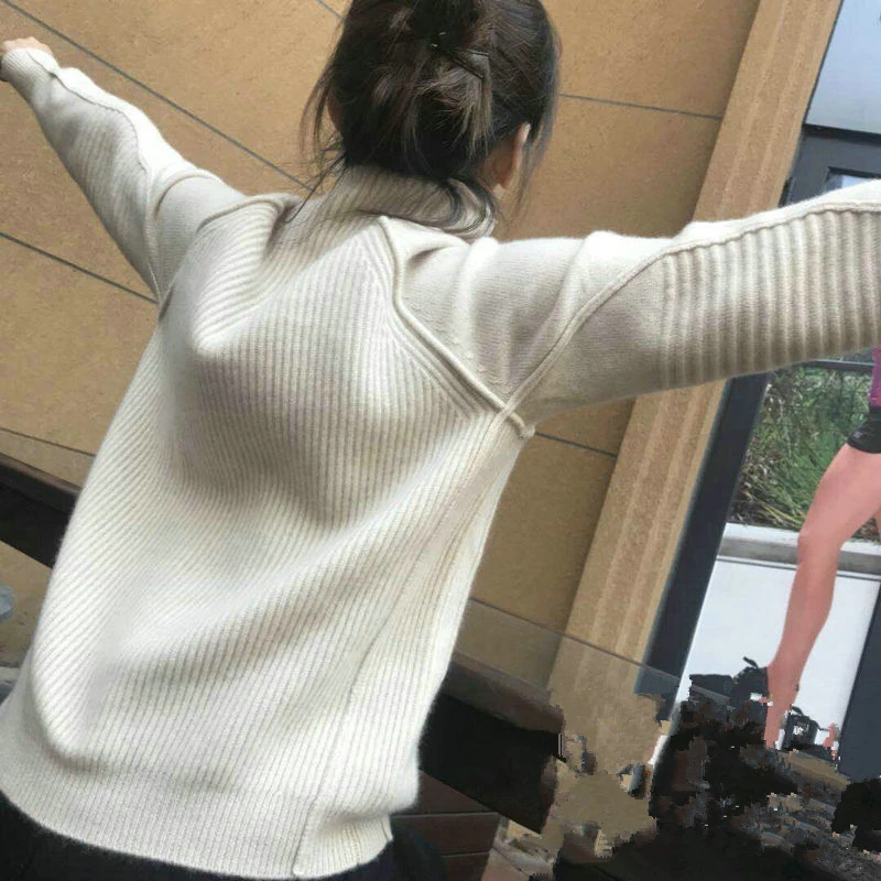Bellow with the European station high collar sweater loose lazy thick cashmere women autumn and winter new | Женская одежда