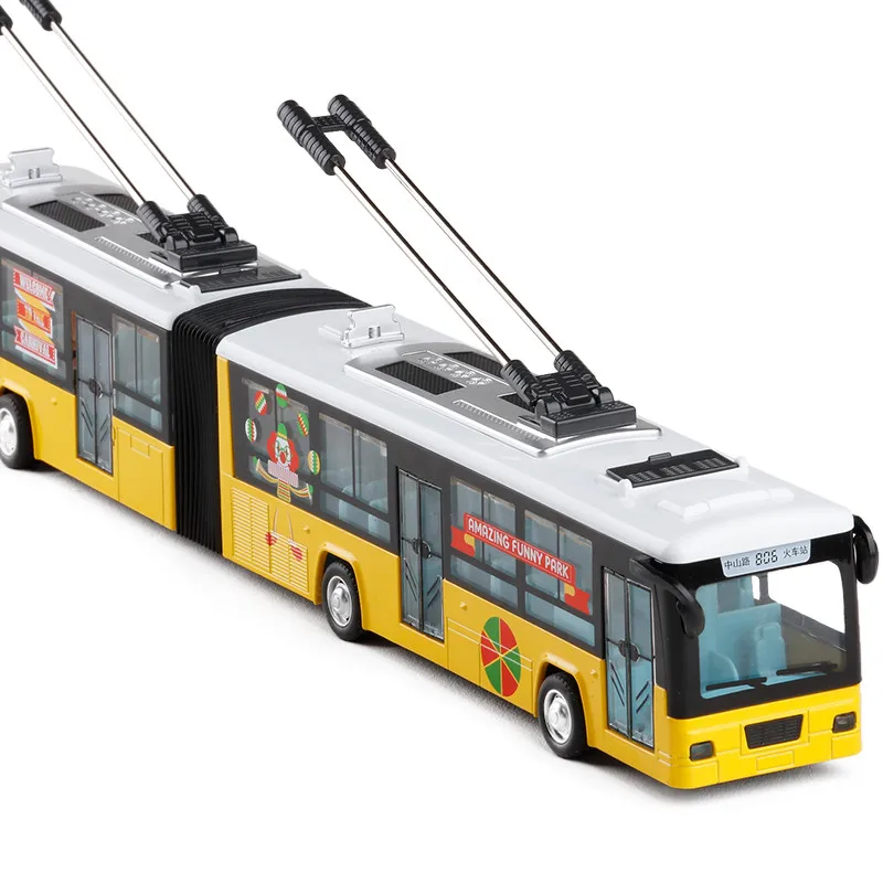 Двойной автобус троллейбуса 1:48 сплав Двойная модель автобуса игрушечные машинки