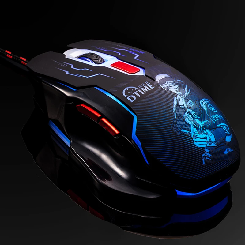 Dtime бренд проводной игра Мышь оптическая USB Gaming Gamer мыши для компьютера PC ноутбук