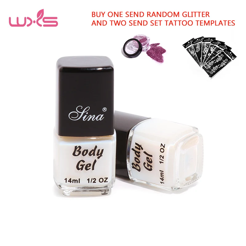 

14ml Glitter Body Paint Gel For Temporary Color Tattoo & Shimmer Beauty Art Makeup