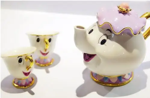 Чайный набор Красавица и Чудовище из мультфильма миссис [1 чайник + 2 чашки 1