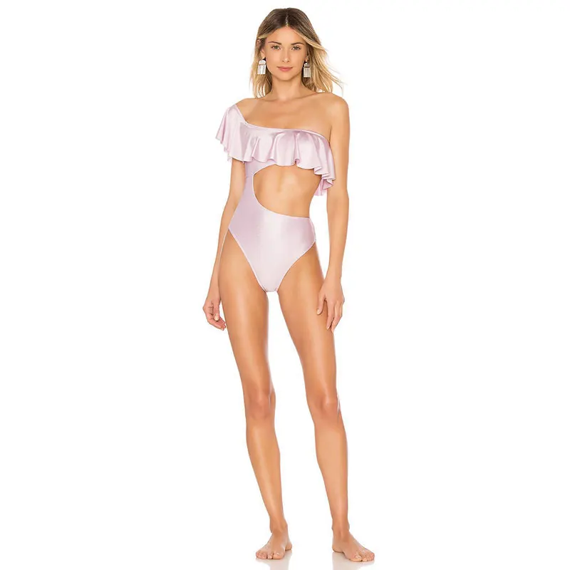 2019 новый сексуальный выдалбливают одна деталь Купальник для женщин рюшами