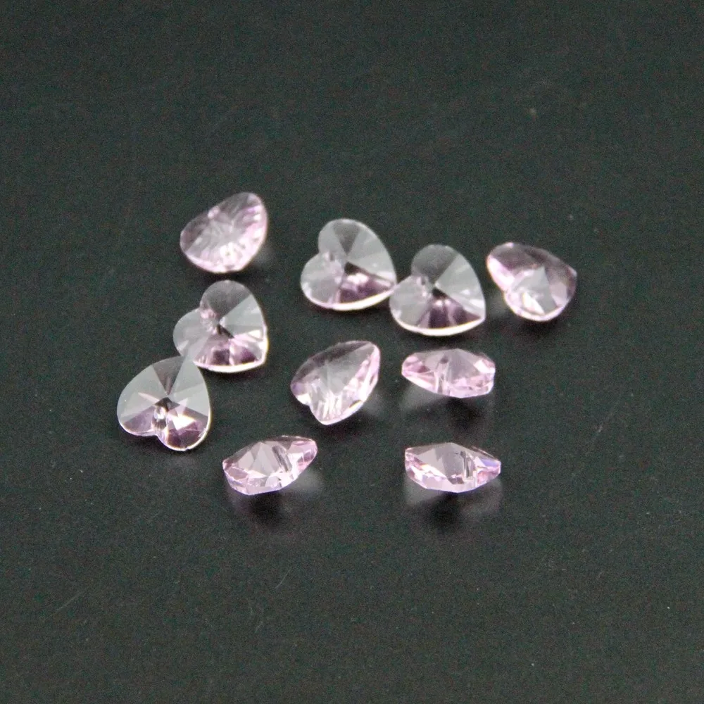 2000 шт Розовый жар 14 мм Сердце Хрустальные Бусины Запчасти для стеклянной люстры