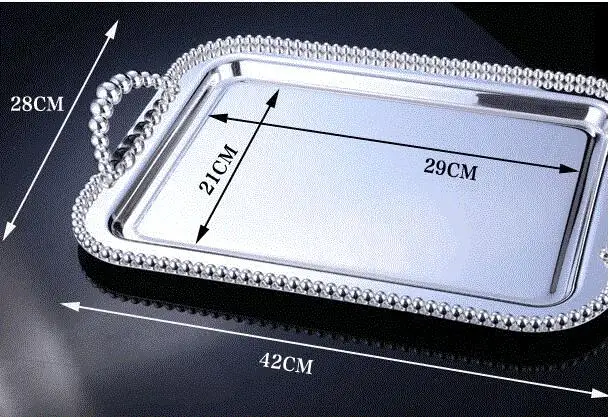S2 silver palted Европейский посеребренный поднос для фруктового торта, кухонный поднос, металлический поднос для свадебного украшения, поднос для торта, поднос для еды SNTP008A - Цвет: S2 silver palted
