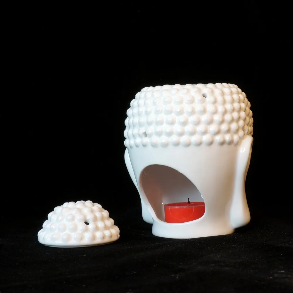 Керамическая статуя Будды масляная горелка лампа в форме свечи налобный
