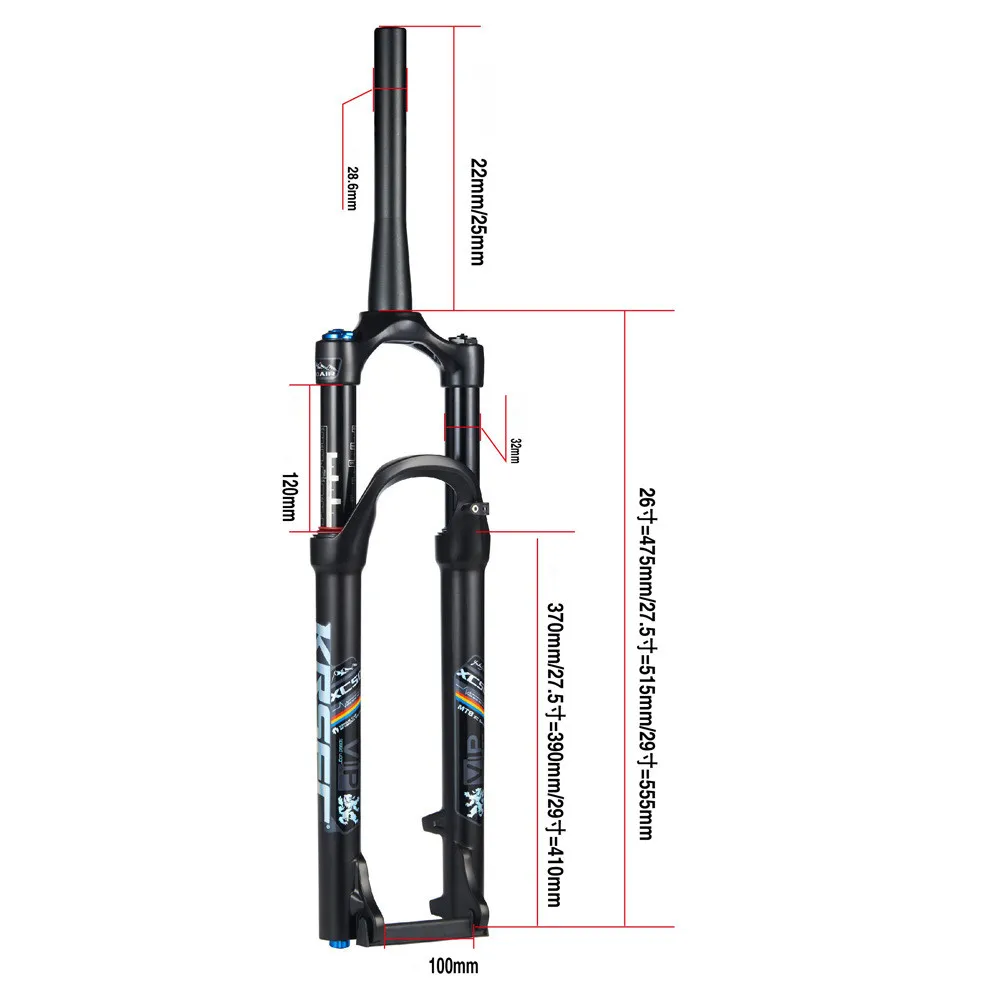 Передняя вилка XC50 для горного велосипеда 26/27 5/29 дюйма воздушный велосипед 120