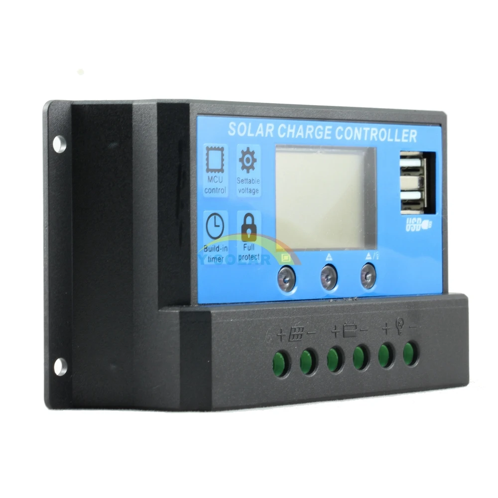 PWM 10A Solar Charge Controller 12V 24V LCD Dual USB 5V Mobile Charger Panel Battery Regulator 10 Amps CM20K-10A | Обустройство дома