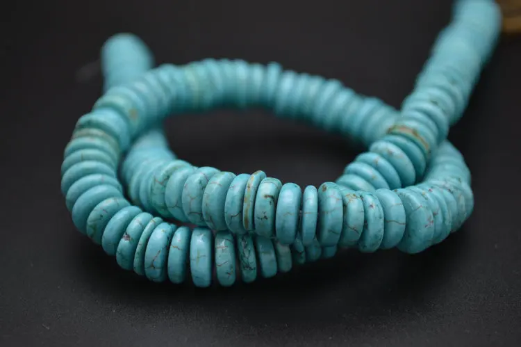 

9~10mm Blue Howlite Irregular Round Slice Spacer Stone Beads