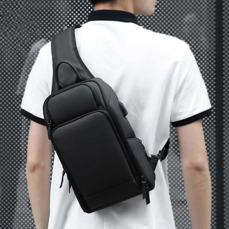 OUTWALK Crossbody Bags for Men Messenger Chest Bag Pack Casual Waterproof Nylon Single Shoulder Strap 2019 New Fashion | Багаж и сумки