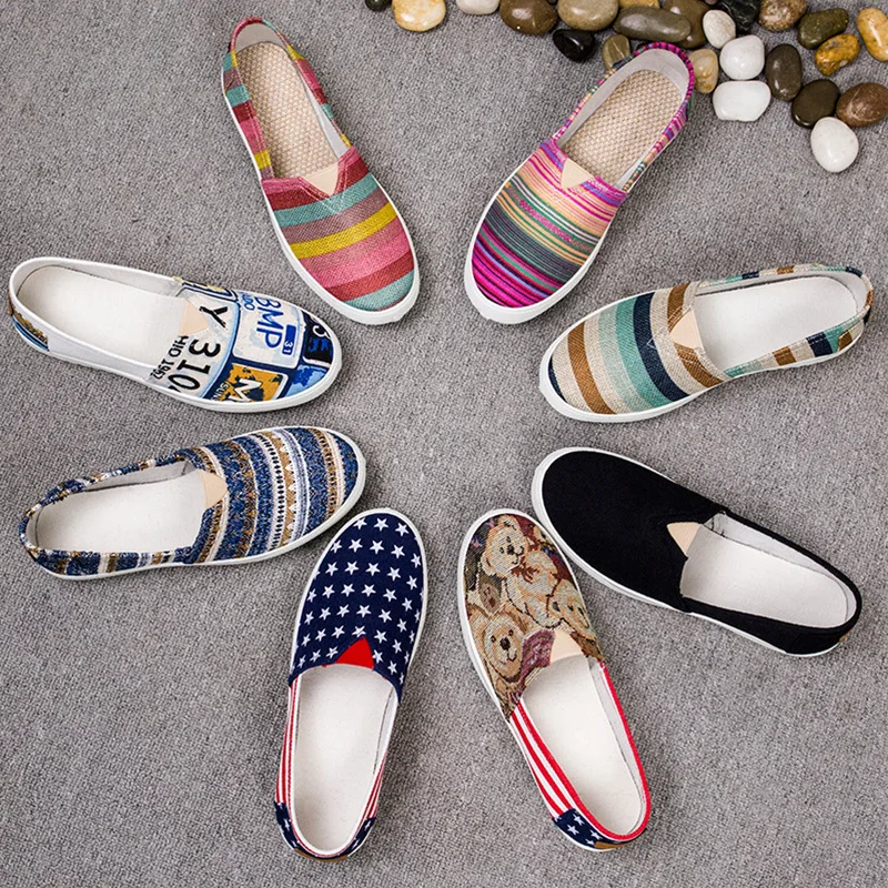 Checked Canvas Vulcanized Shoes For Both Men And Women Casual Loafers With No Lacing At One Stepulzzang Freeshipping Sale