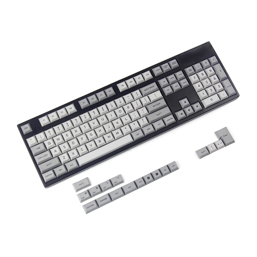 DSA серый и молочный keycap Dye subbed 122 клавиш в комплекте MAC ISO WIN для Механическая