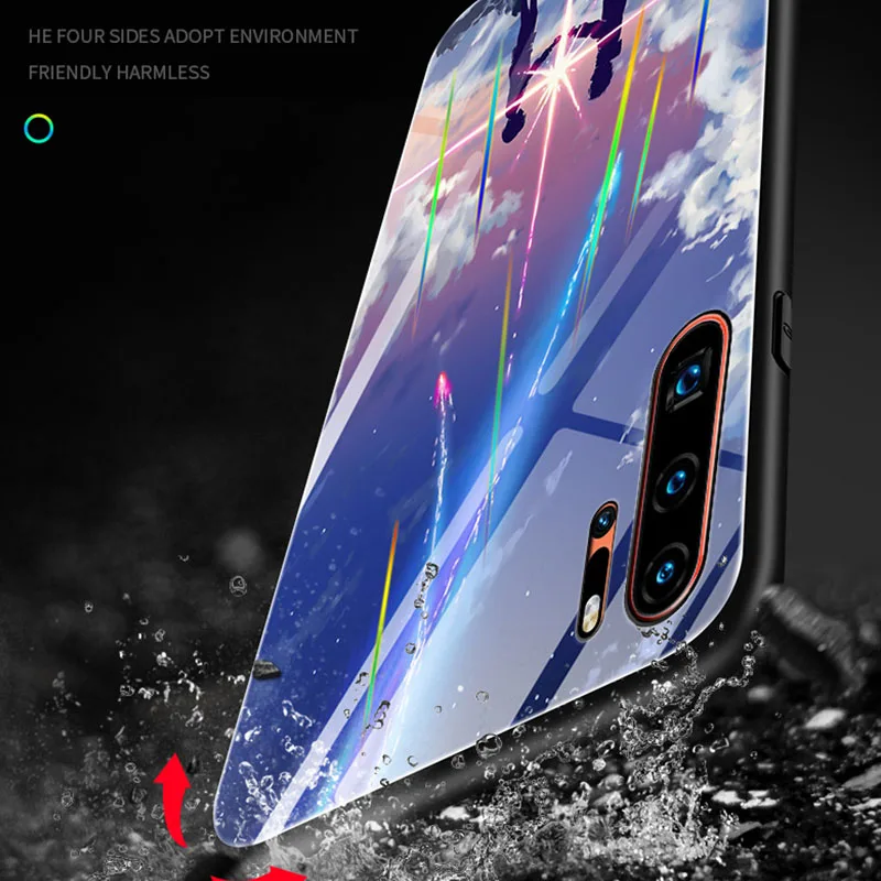 Светящийся стеклянный чехол для телефона Aurora для huawei P30 mate 20 P20 Pro, задняя крышка для Honor 20 S 9X Pro 20i 8X 8C V10 8 Lite, чехол для телефона