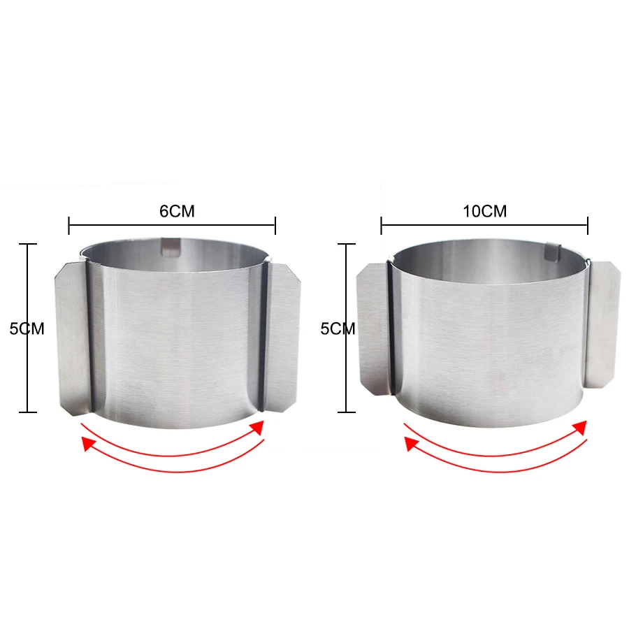 4 INCH Stainless Steel Mousse Ring Cake Mould Circle Adjustable 6-10CM Cookie kitchen Accessories for Cakes | Дом и сад