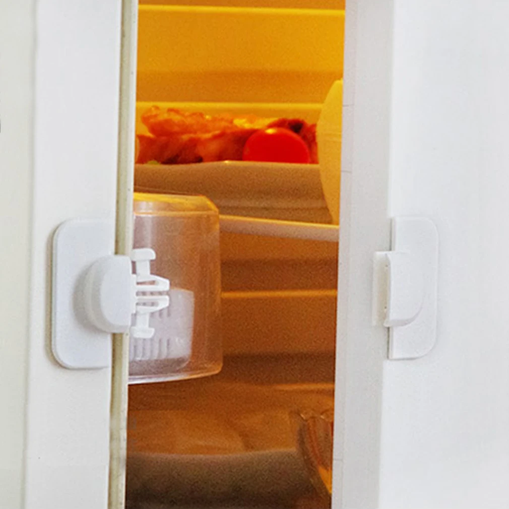 Cerradura de seguridad para refrigerador, cerrojo de pl&aacute;stico pr&aacute;ctico para puerta de armario, cajones, refrigerador, inodoro, cerradura de seguridad para beb&eacute;, la mejor herramienta-2