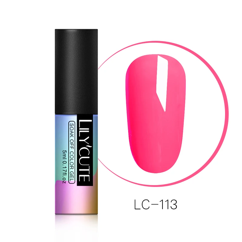 LC-113 LILYCUTE 5 мл бледно-лиловый розовый телесный УФ-лак для ногтей фиолетовая серия длительный чистый лак для ногтей Гель-лак для маникюра - Цвет: LC-113
