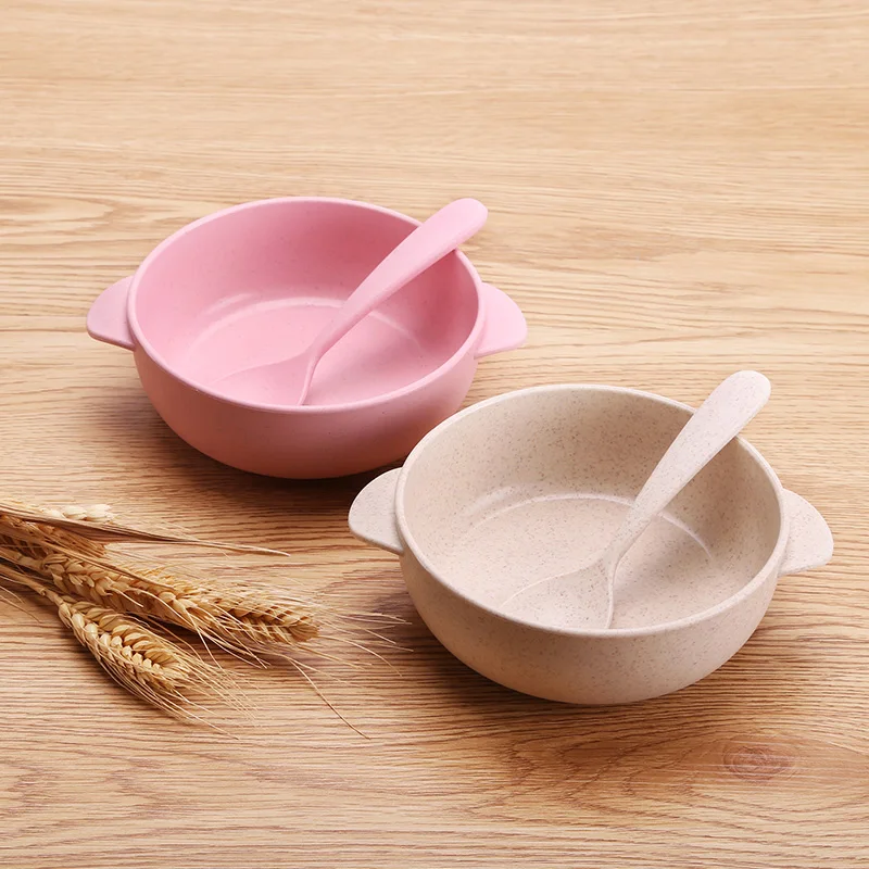 Beihe пшеничной соломы Пластик Посуда набор детей чаша Столовая посуда Установить