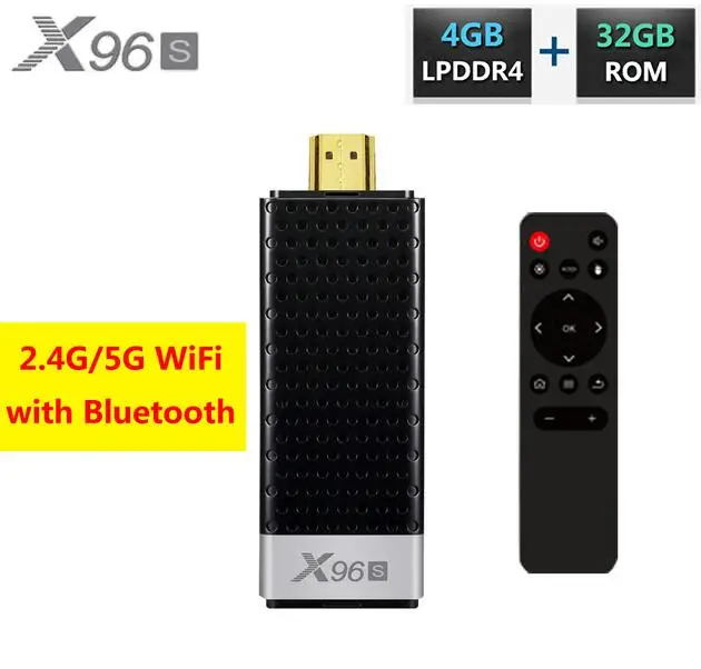 RAM 4GB ROM 32GB X96S 4K tv Stick Android 9,0 Мини ПК 4 ГБ 32 ГБ Amlogic S905Y2 четырехъядерный 2,4G& 5 ГГц двойной Wifi BT4.2 1080P H.265 Miracast tv Dongle - Цвет: RAM 4GB ROM 32GB