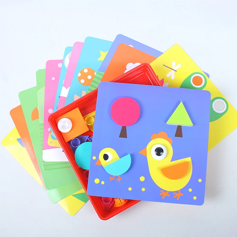 3D головоломки композитные детали Творческая мозаика грибы пуговицы набор для