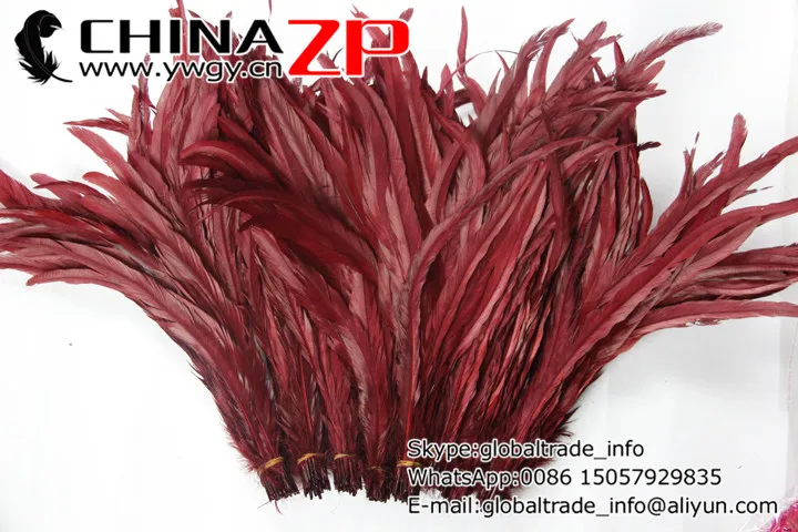 Exporting from CHINAZP Factory 200pieces/lot 30~35cm Length Party Decoration Fully Dyed Burgundy Rooster Tail Feathers | Дом и сад